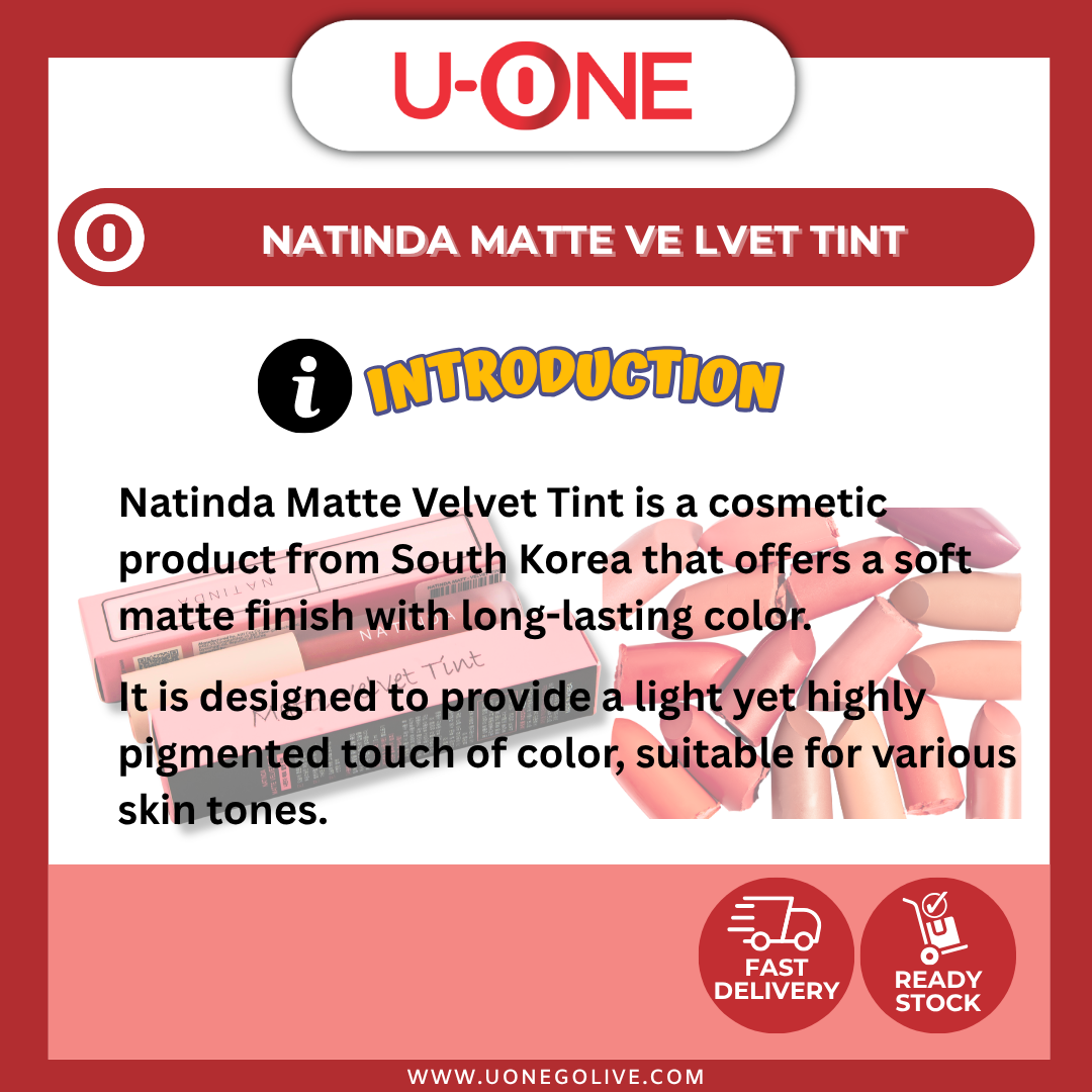 U-ONE | Korea | Natinda Matte Ve Lvet Tint| 3ml