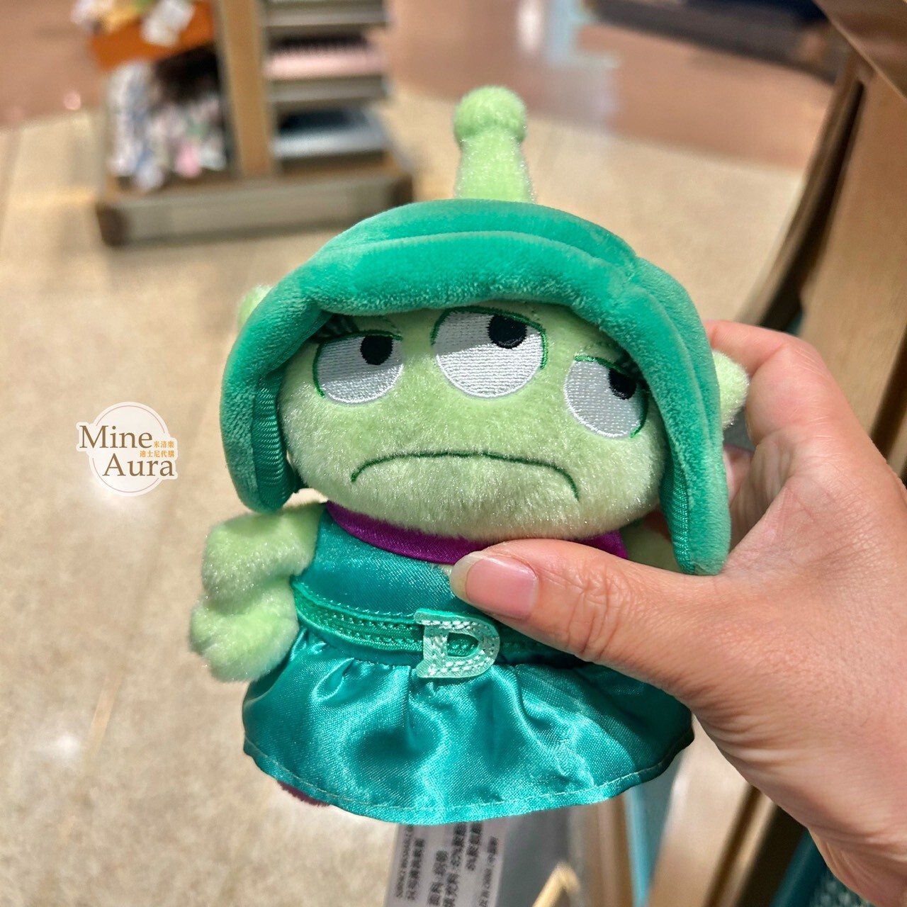 三眼怪 Alien 變裝 腦筋急轉彎 厭厭 Disgust 造型 絨毛 鑰匙圈 吊飾 玩具總動員 Toy Story -上海迪士尼樂園
