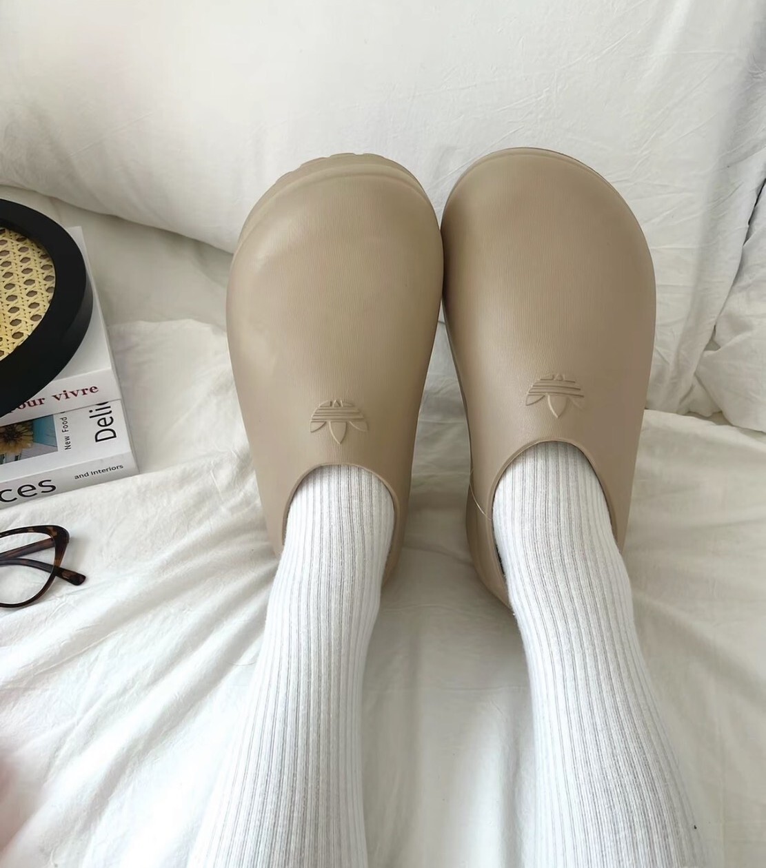 <夏日的厚底首選🫱🏻🫲🏻>Adidas Adifom Stan Smith Mule 奶茶色 (IE7052)