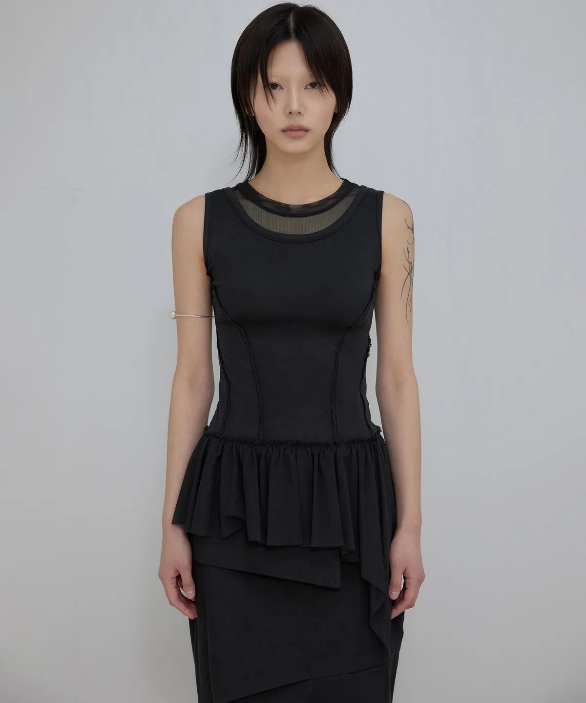 Flare Up Layered Lace Frill Sleeveless