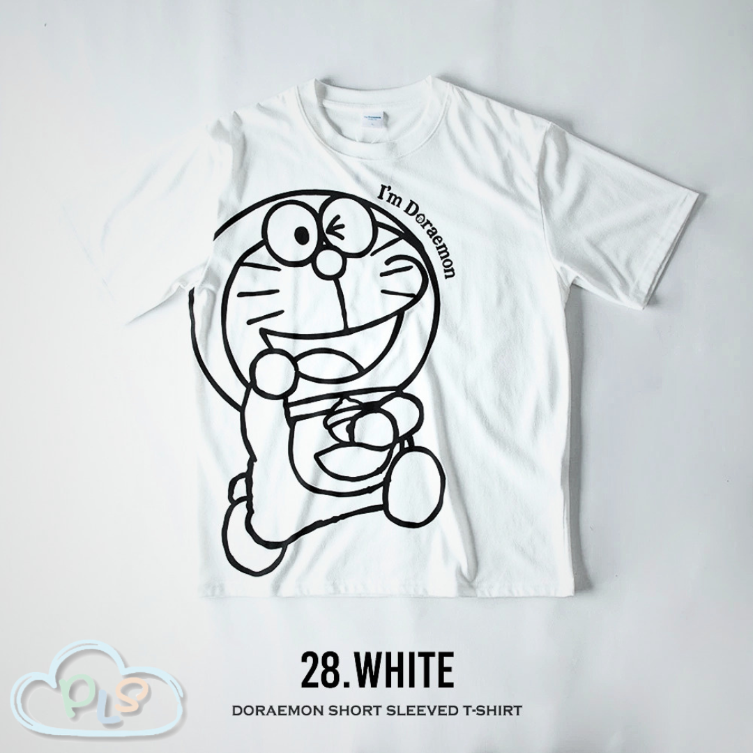 成人短袖T-Shirt   多啦A夢  白色 #23048-1