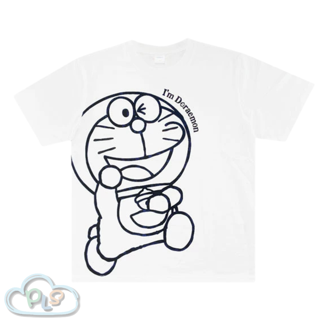成人短袖T-Shirt   多啦A夢  白色 #23048-1