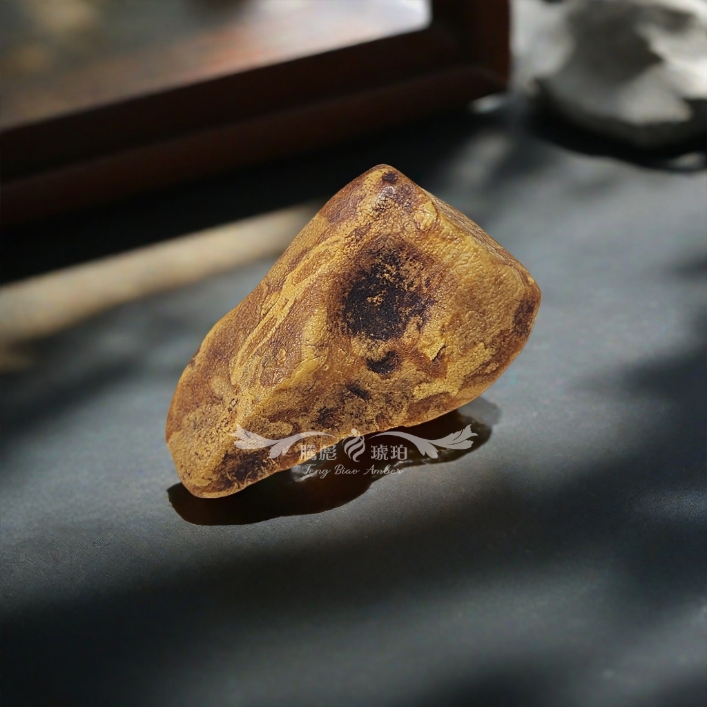 【騰彪琥珀】 收藏級全皮白花蜜蠟原礦 焦皮料把玩擺件 隨身搓香松香撲鼻 附保卡/可代送鑑定 避邪原石 可直立擺放
