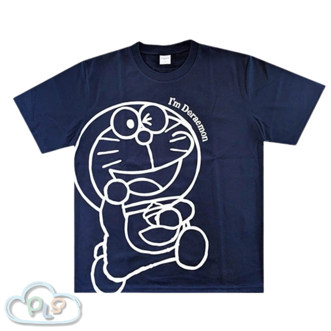成人短袖T-Shirt   多啦A夢  海軍藍色 #23049-1