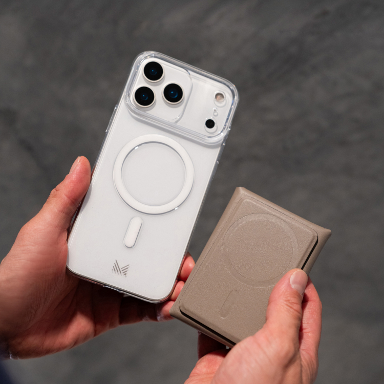 LUCID Refined | Biodegradable Material Magnetic Multi Purpose Stand Wallet for iPhone - Elephant Grey