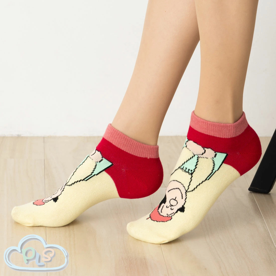 玩偶襪子 23-25cm 胖妹  米黃色 #23053-1