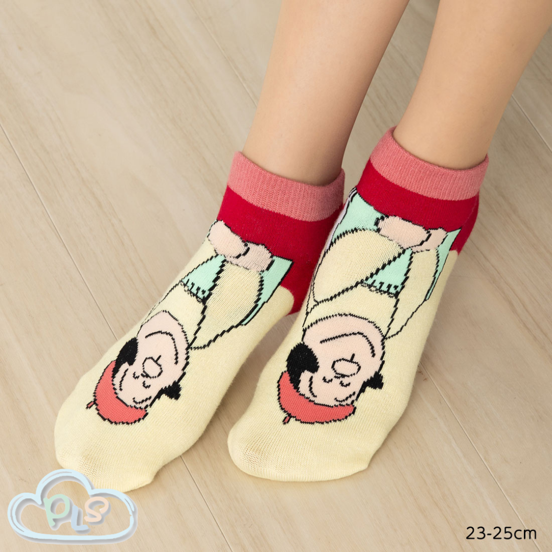 玩偶襪子 23-25cm 胖妹  米黃色 #23053-1