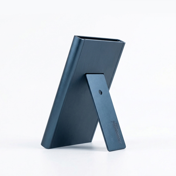 ESSENTIALS | Magnetic Metal Card Protector Stand for iPhone - Titanium Blue