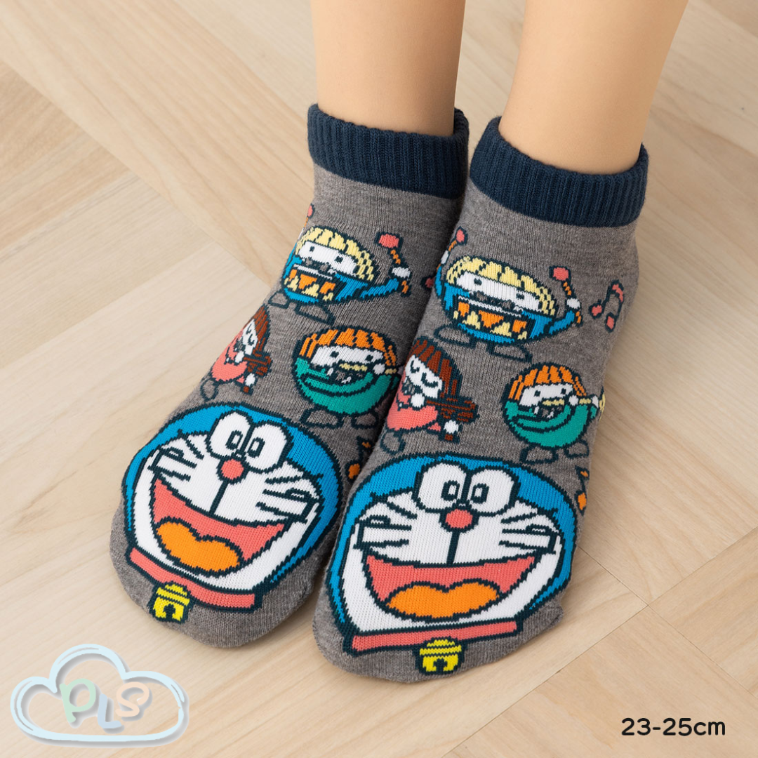 短襪「營造氣氛樂團」 23-25cm 多啦A夢  深灰色 #23058-1