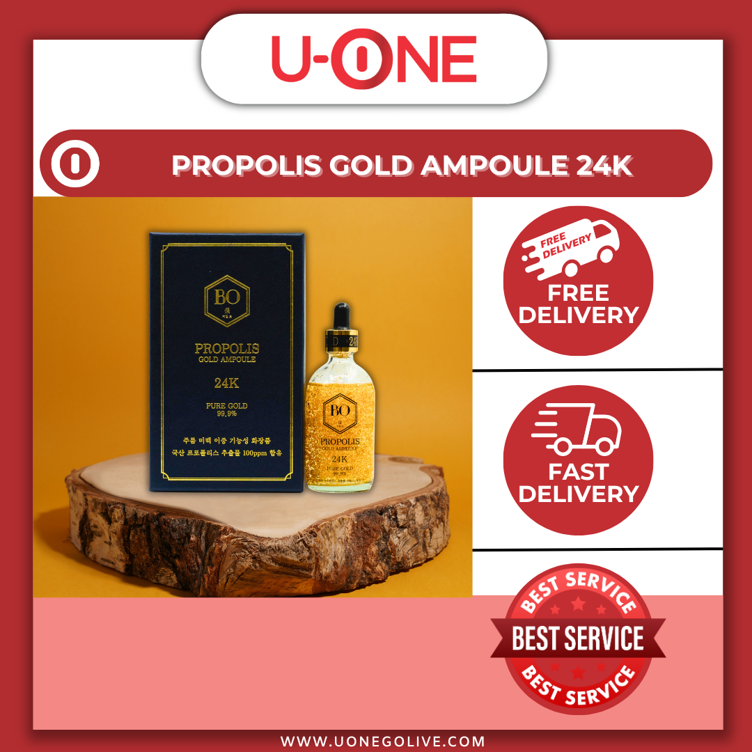 U-ONE | Propolis 24K Gold Ampoule Mask | Pure Gold 99.9% | 100ml