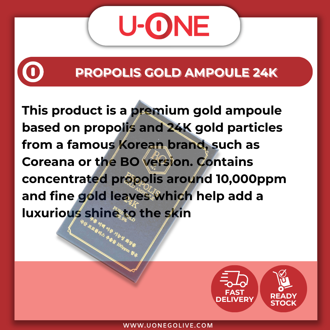 U-ONE | Propolis 24K Gold Ampoule Mask | Pure Gold 99.9% | 100ml