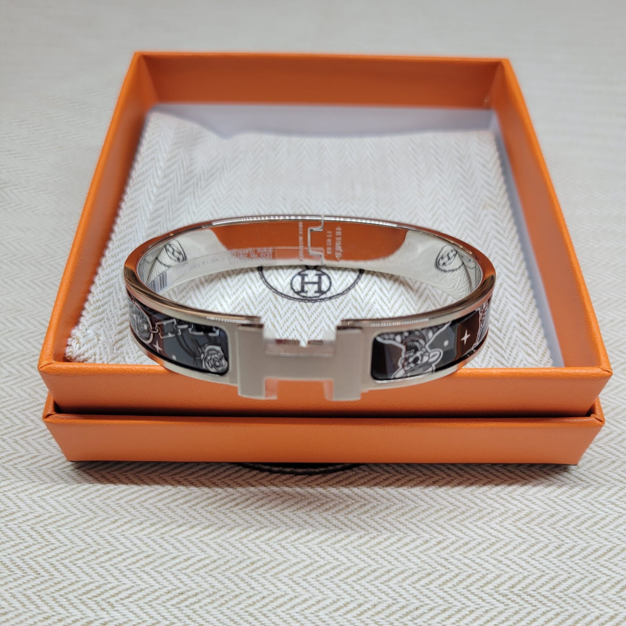 Hermes Clic HH bracelet CEST LA FETE T5 手鐲 磨砂銀