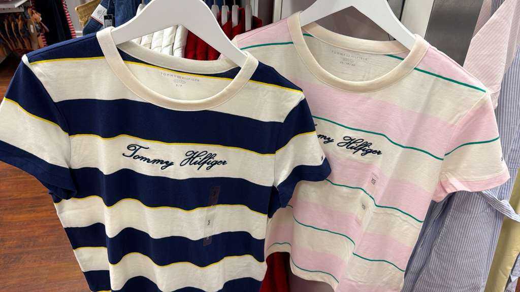 AG024 Tommy Hilfiger 撩草LOGO寬條紋短袖TEE