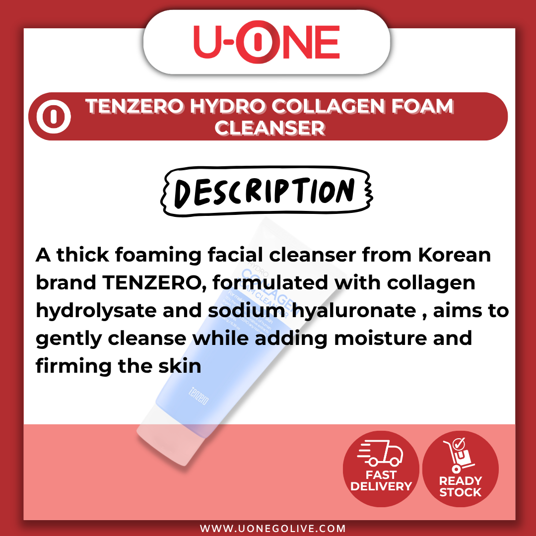 U-ONE | Korea | Tenzero | Hydro Collagen Foam Cleanser | 180g
