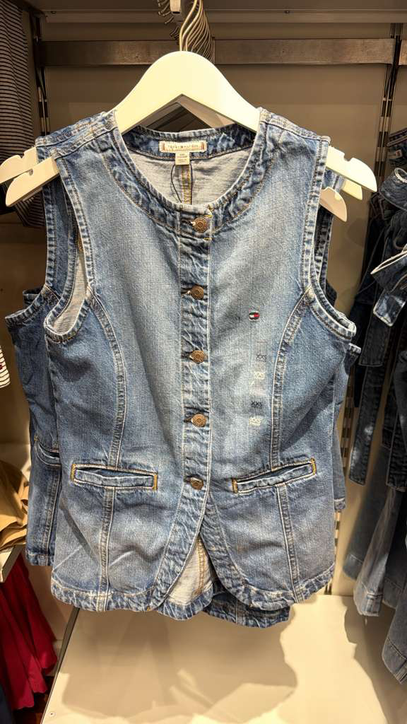 AG033 Tommy Hilfiger 復古修身無領牛仔馬甲背心