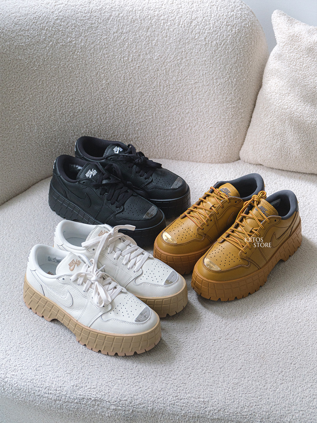 【預購】Nike Air Jordan 1 Brooklyn Low 厚底增高 金屬鐵牌 低筒厚底靴 多色可選 HF3184