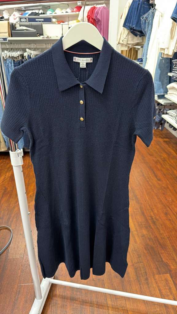 AG043 Tommy Hilfiger 深藍色針織 Polo 連身裙