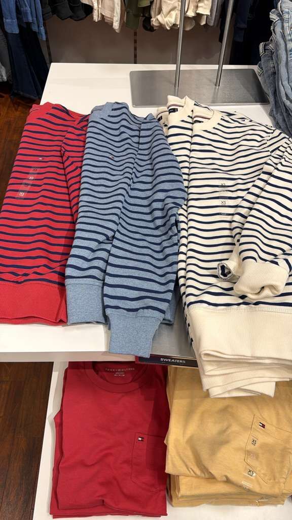 AG067 Tommy Hilfiger 條紋純棉圓領長袖衛衣