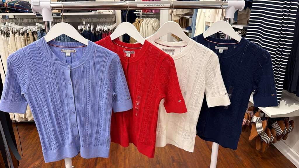 AG055 Tommy Hilfiger 復古鏤空麻花圓領短袖外套