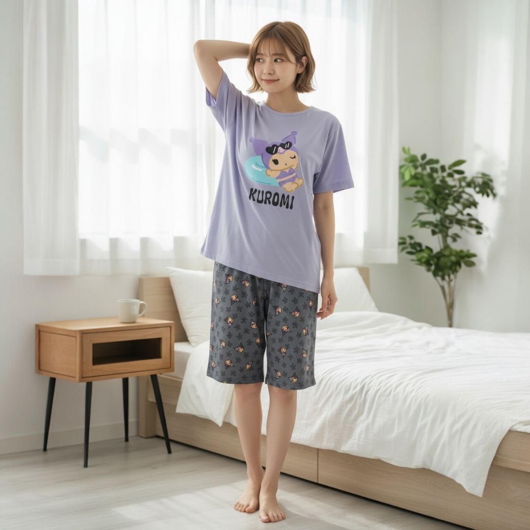 26104-KU Sanrio Kuromi 炎夏日燒家居服 #JP-NS26