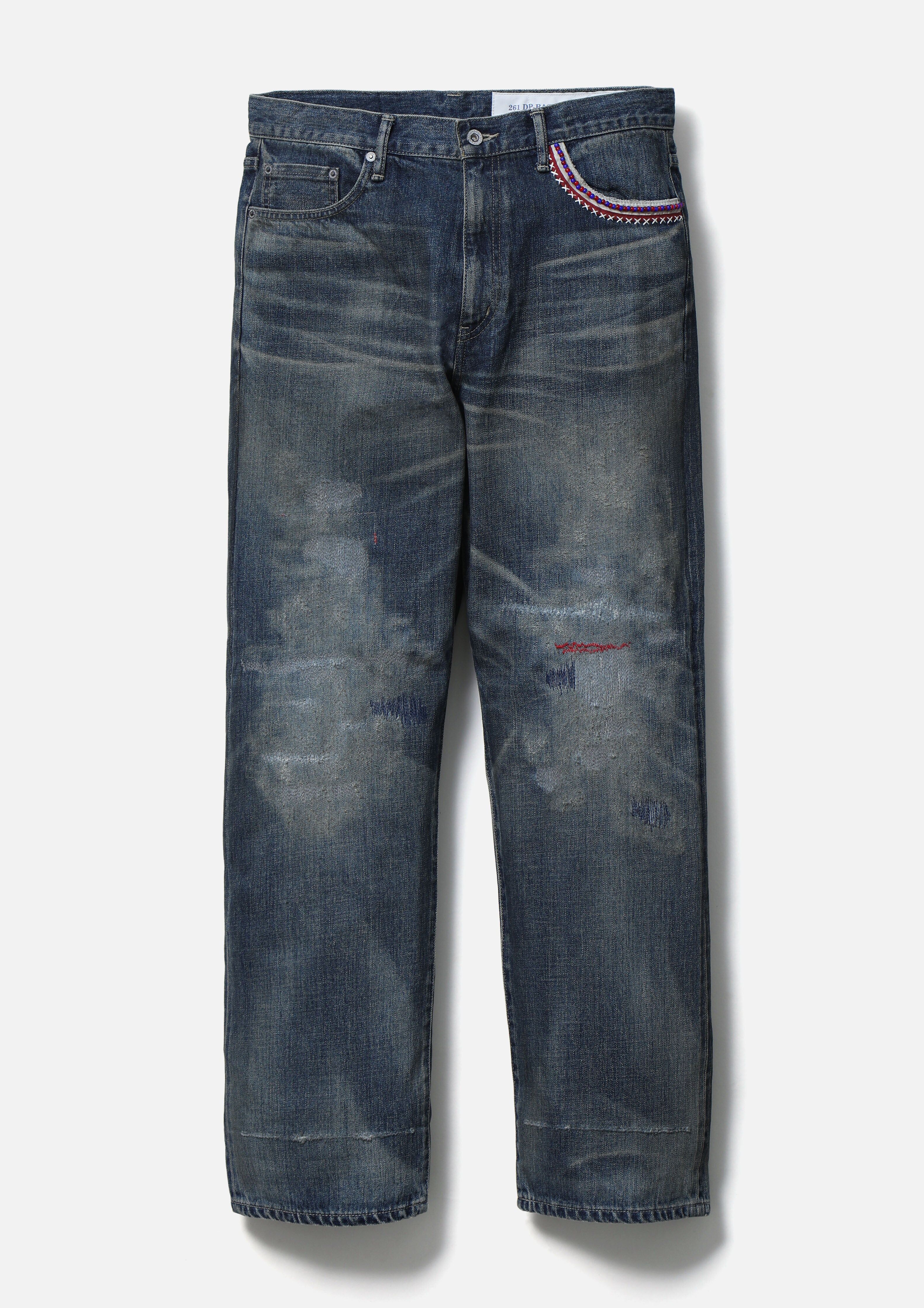 『代購商品』2026SS NEIGHBORHOOD NBHD SAVAGE DENIM DP BASIC PANTS 破壞 串珠 牛王 丹寧 牛仔 長褲 261XBNH-PTM08