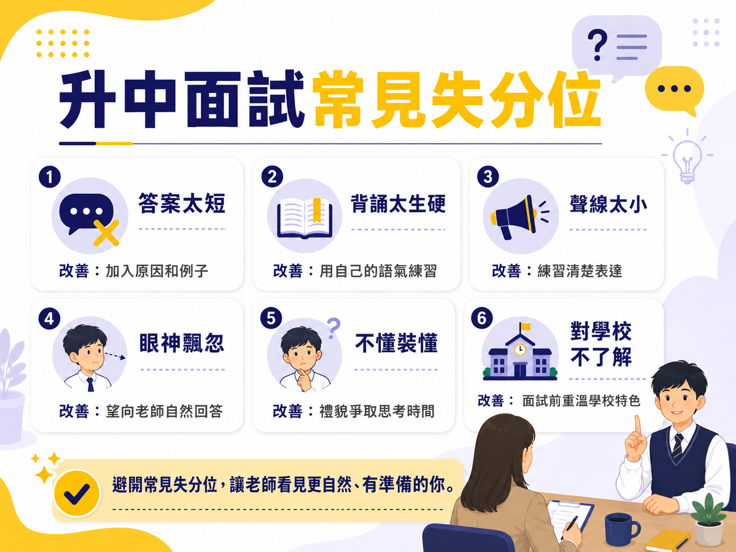 升中面試常見失分位