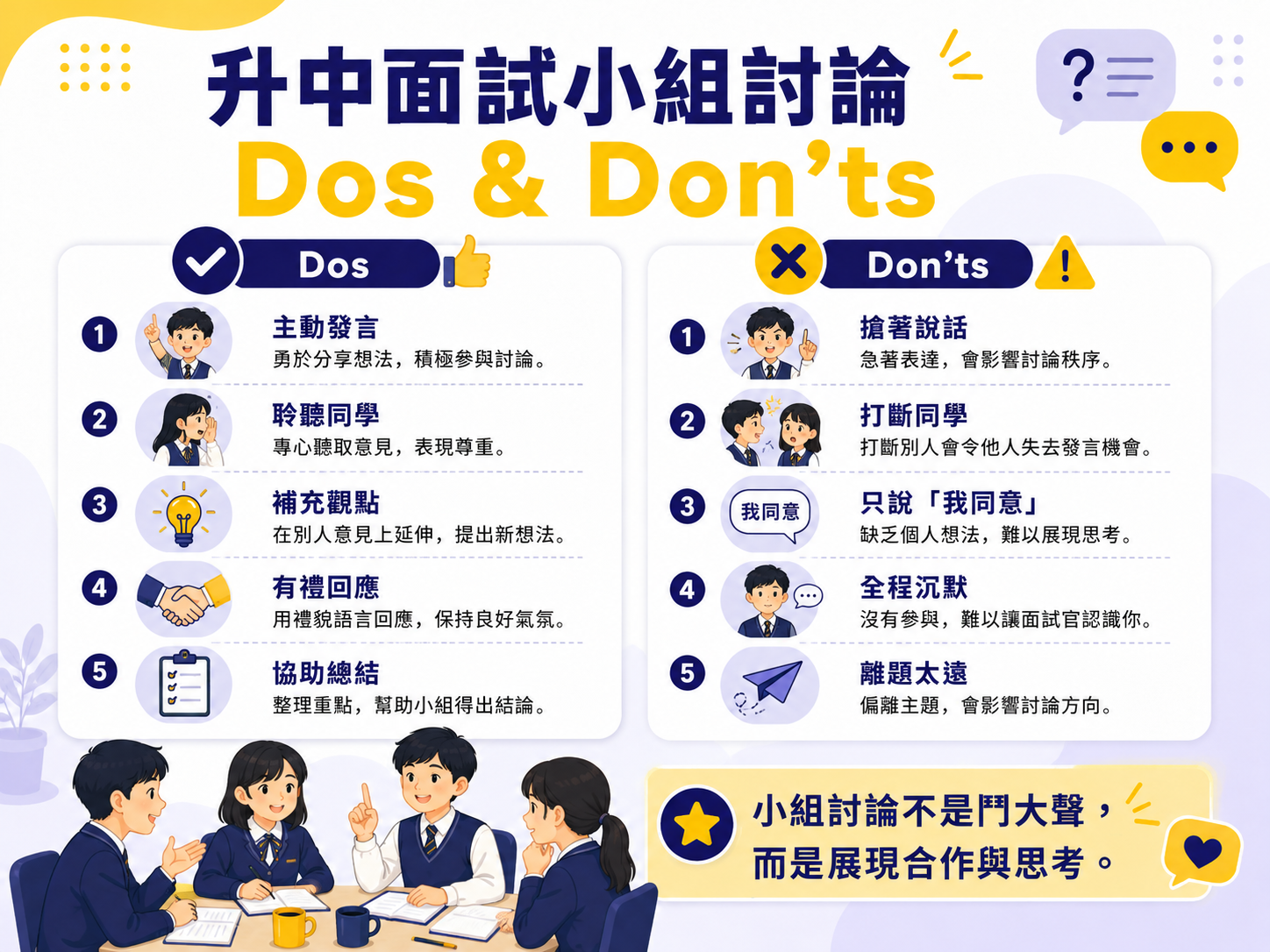 升中面試小組討論 Dos and Don’ts
