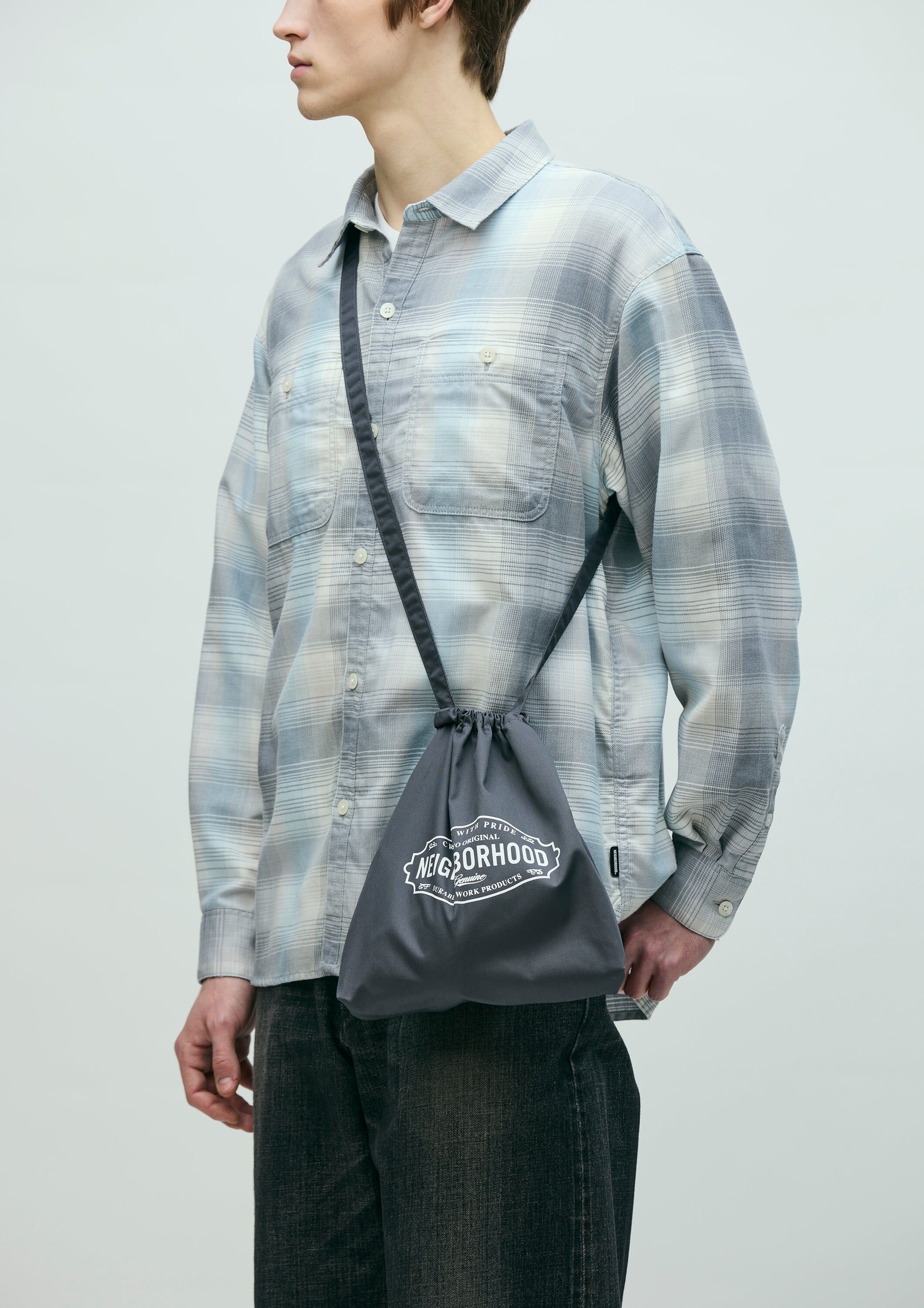 2026SS NEIGHBORHOOD NBHD LOGO DRAWSTRING BAG 水桶包手拿包側背