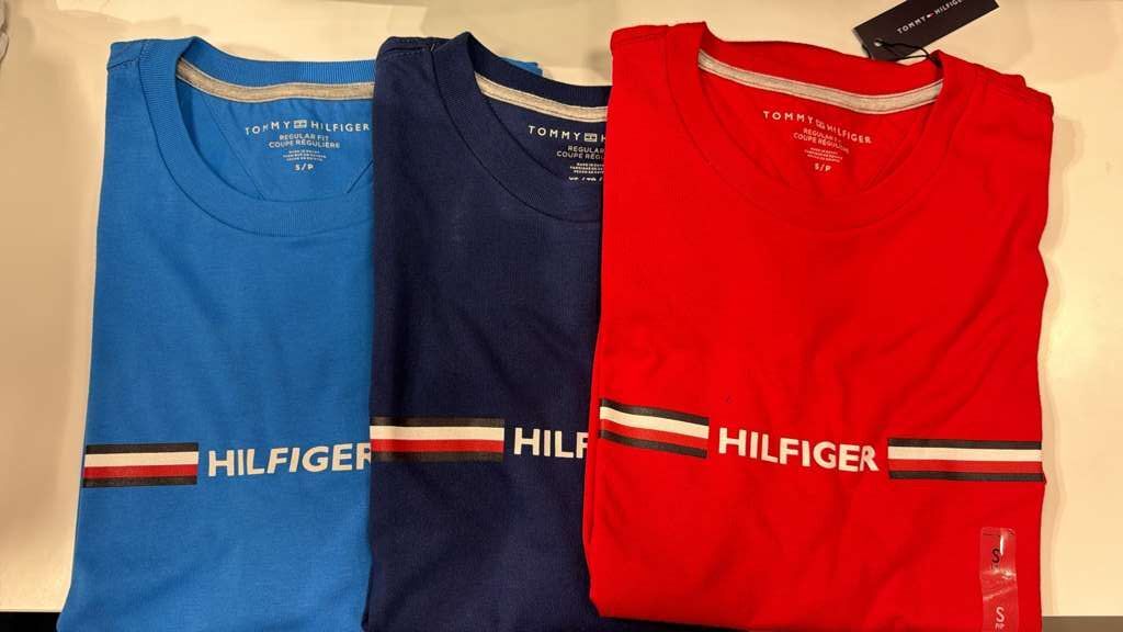 AG077 Tommy Hilfiger 男裝淨色小文字LOGO TEE