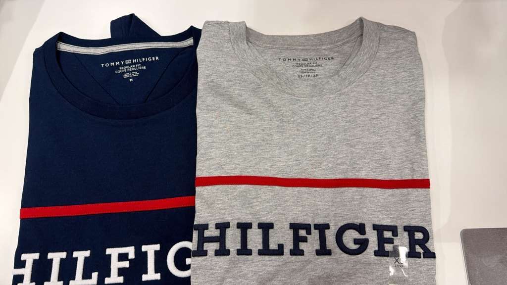 AG091 Tommy Hilfiger 男裝淨色文字LOGO短袖TEE