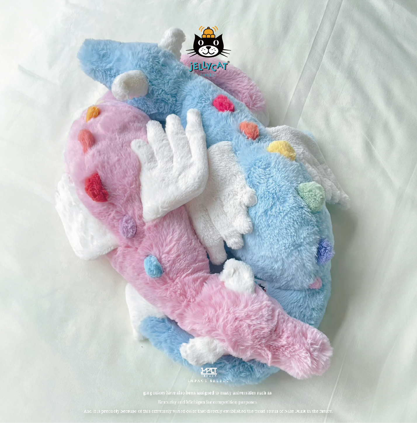 Jellycat 神話動物 達思萊茲龍 天空龍 粉色/藍色 12CM*50CM