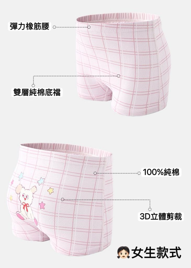廠單 100%純棉☁️兒童底褲 (1組4條)