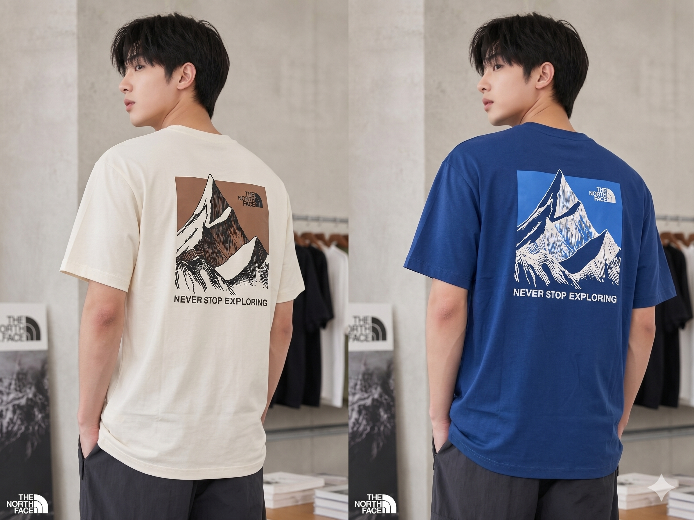 THE NORTH FACE 男大人 造型雪山 正反圖 短TEE (2色)