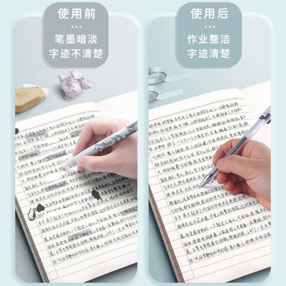 0.38mm極細中性筆｜全針管滑順書寫黑藍紅三色可選學生考試筆筆記用原子筆【輕鬆購五金百貨】
