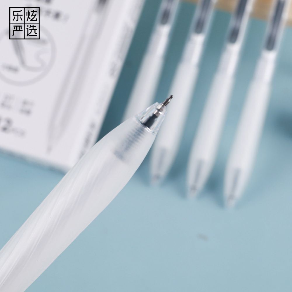 速乾黑色中性筆0.5mm｜ST細字滑順不暈墨按壓式原子筆柔軟筆握學生考試辦公書寫文具【輕鬆購五金百貨】
