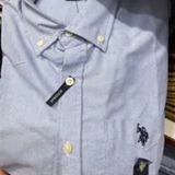 [S] POLO ASSN LIGHT BLUE LONG SLEEVE STRETCH OXFORD SHIRT, 115705YC-LTBL (SZZ1156)