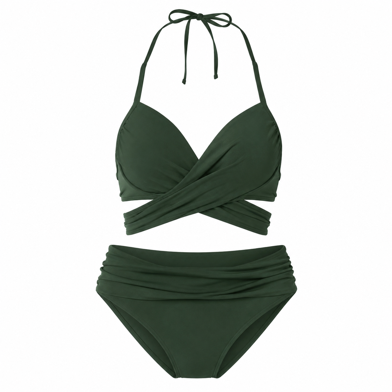 性感綁帶美胸 Bikini 綠色泳衣 性感泳衣 比基尼 香港泳衣推薦