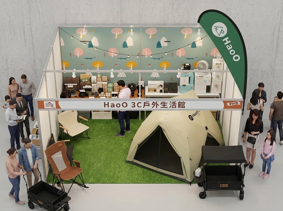 HaoO 台中戶外用品展 F016 攤位配置與戶外生活展示區