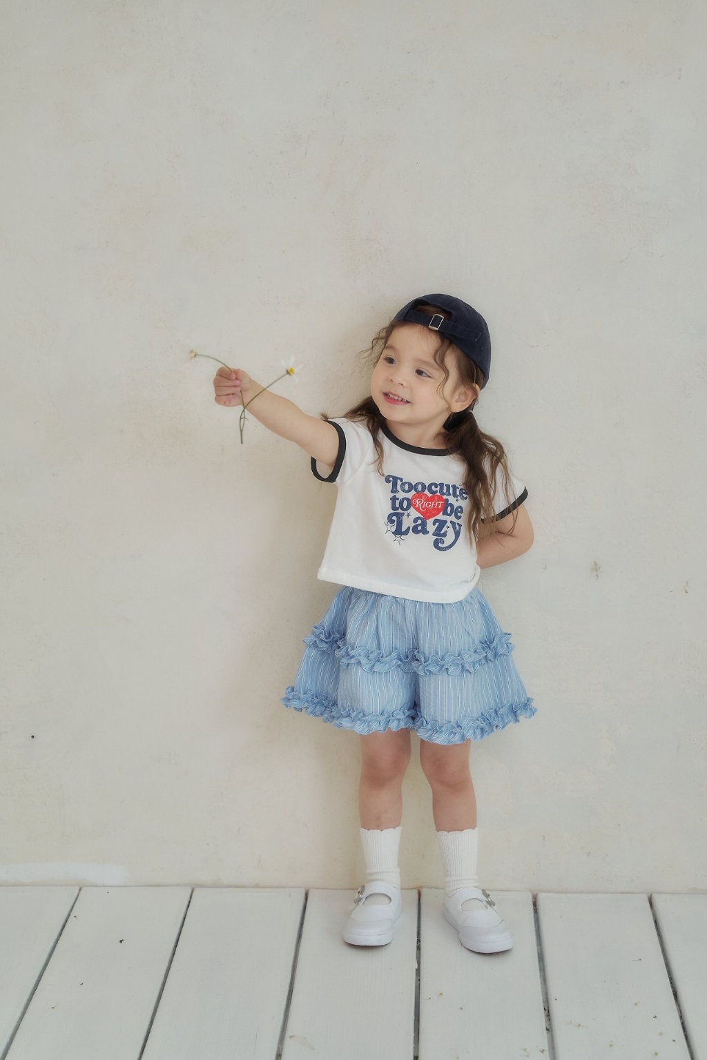 正韓夏momoann 兩色直條花瓣褲