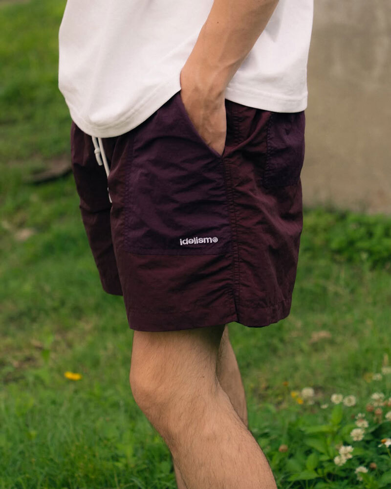 idealism Color Shorts 黑 灰 粉 紫 黃 速乾尼龍 休閒 沙灘褲 撞色短褲【ID26010】