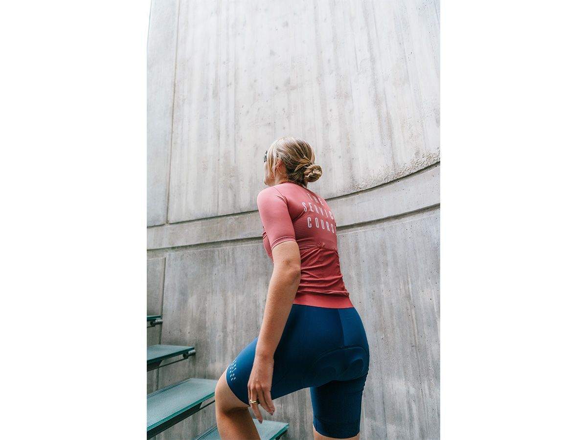 The Service Course Women's Logo Bib Shorts 女款連身車褲 - 海軍藍