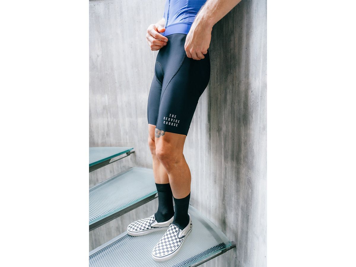 The Service Course Men's Logo Bib Shorts 男款連身車褲 - 黑色
