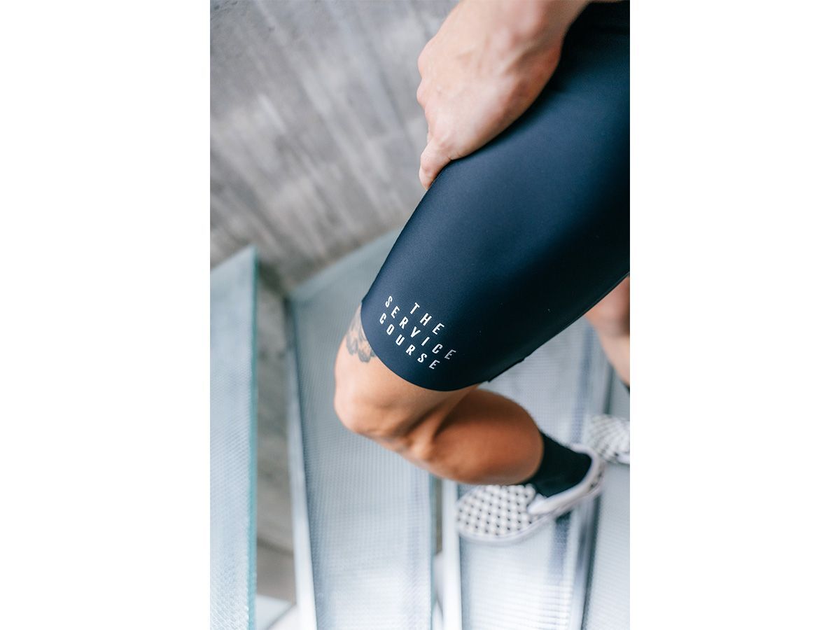 The Service Course Men's Logo Bib Shorts 男款連身車褲 - 黑色