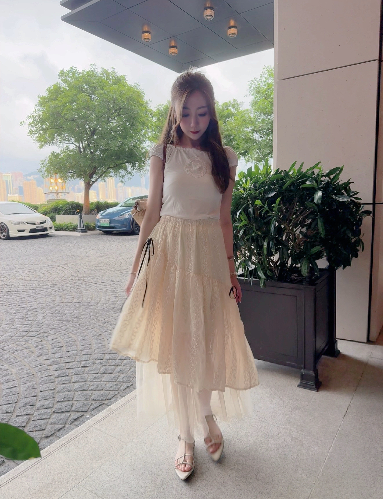 *BJ2 MADE SERIES* THE LAYERED MESHY DRESS WITH SIDE RIBBONS 260524