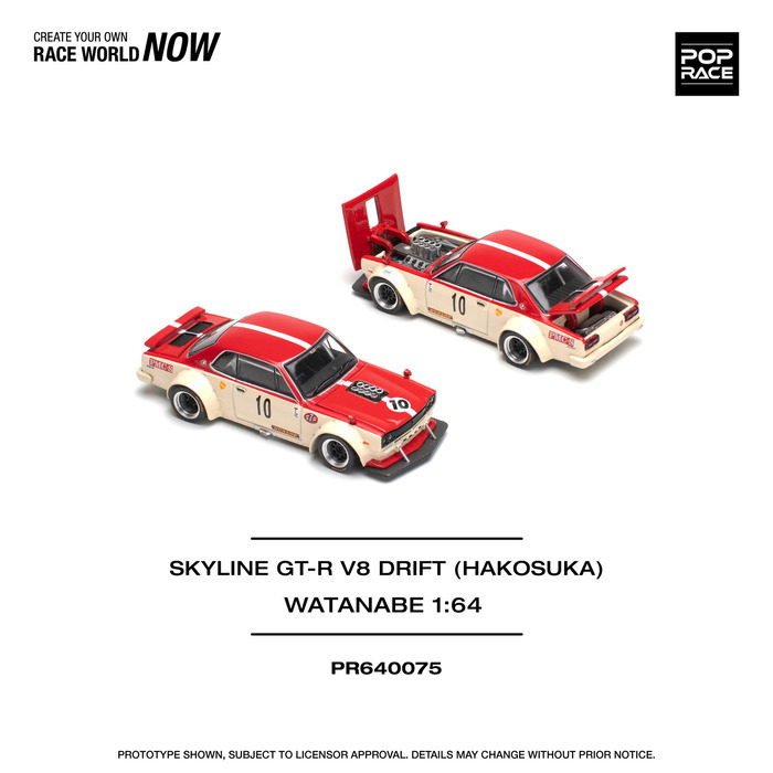 POPRACE 1/64 Skyline GT-R V8 Drift (Hakosuka) - Watanabe