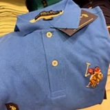 [S] POLO ASSN BEACON BLUE MULTI COLOR BIG LOGO SOLID POLO SHIRT, 11304688-BLHL (SZZ1157)
