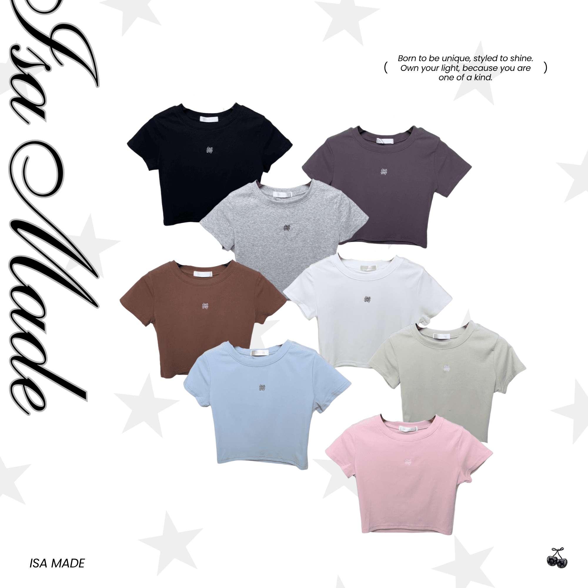 ISA_【ISA MADE】全員自留! logo刺繡QQ軟糖合身短tee_55045