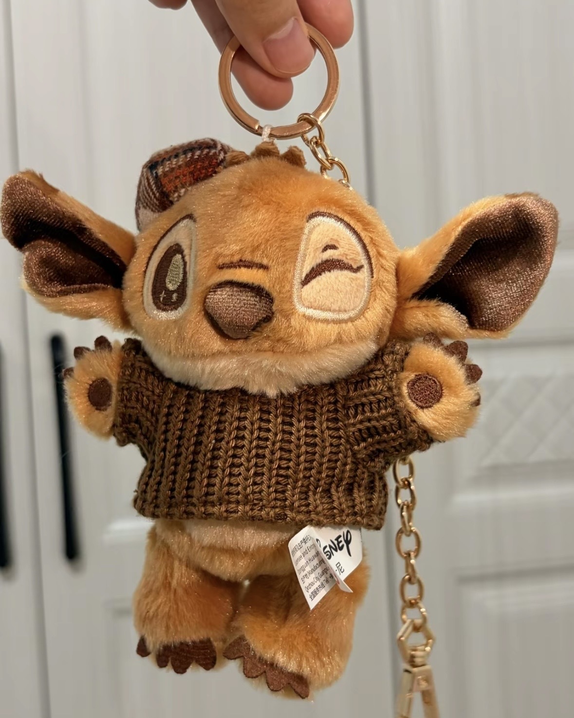 POTDEMIEL 蜂蜜罐 x Disney 迪士尼 史迪奇暖冬巧克力 絨毛玩偶 掛飾 stitch0011