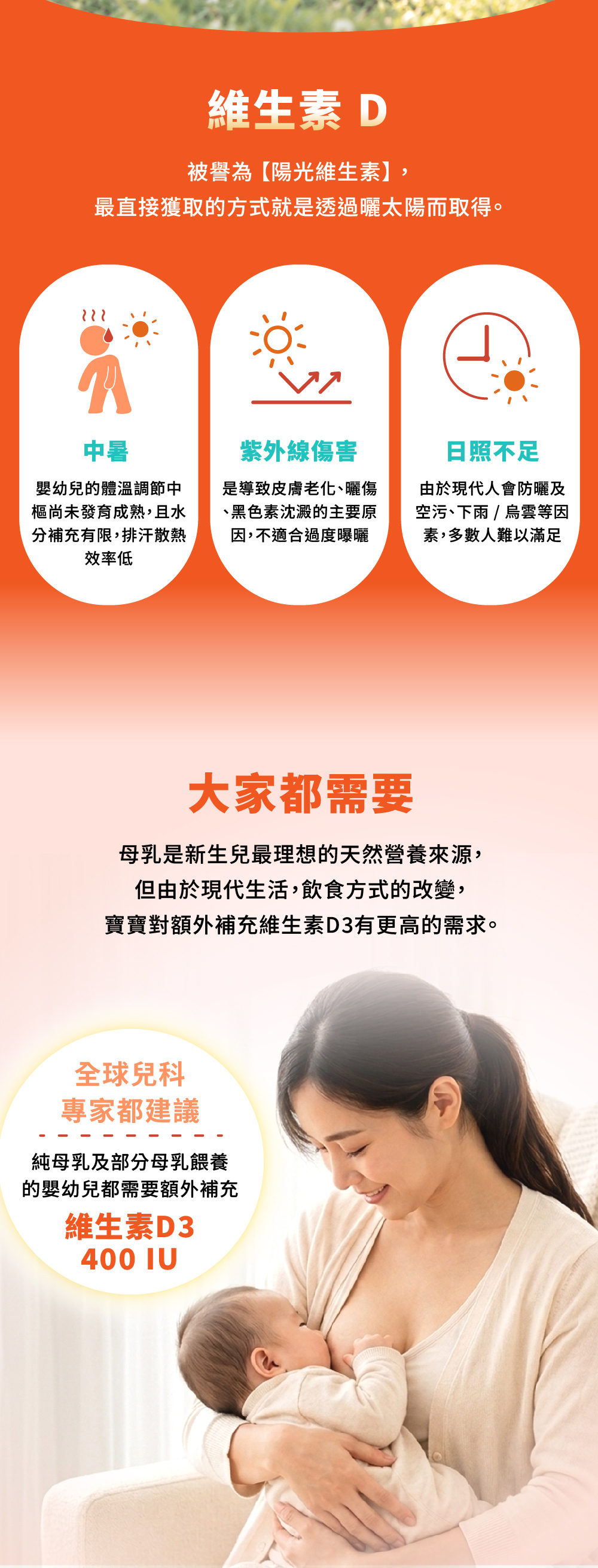 嬰幼兒維生素D補充不易，專家建議額外補充