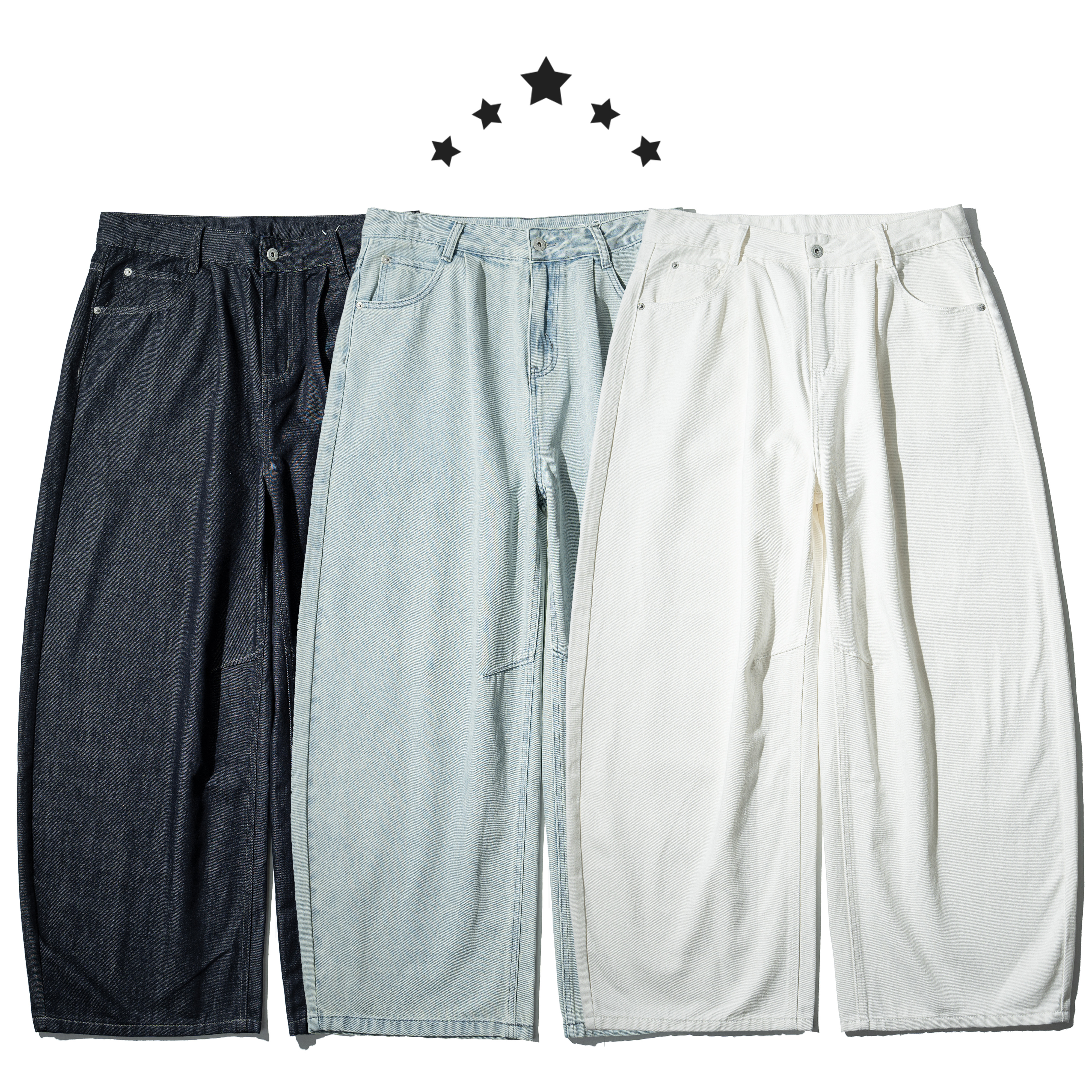 Lyocell Denim Baggy Jeans 天絲布料 闊腿 牛仔長褲 [PTR-485]